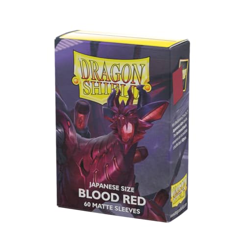 Dragon Shield | Japanese Size Card Matte Sleeves | 60 CT - Smooth & Tough Premium TCG Sleeves - Compatible with Yu-Gi-Oh, Naruto, Cardfight & Vanguard | Blood Red - color: Blood Red Matte