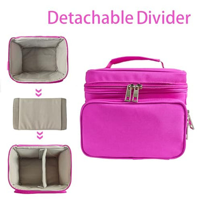 Travel Carrying Case Compatible with Yoto Player Bluetooth Speaker and Headphone Accessories, Card Holder Holds up to 80 Cards with Shoulder Strap, Bag Only (Purple Pink) - color: Purple Pink