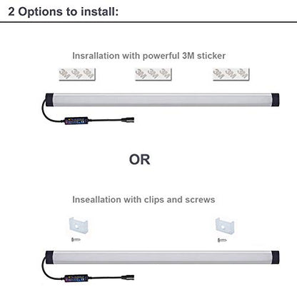 Dimmable Under Cabinet Lighting, RGB LED Light Bar, RF Remote Control Lamp, Multicolor Under Counter Lights for Desk, Room, Cupboard, Hallway, Shelf, Closet (12 Inch) - size: 12 Inch