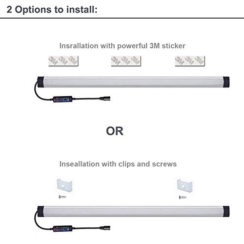 Dimmable Under Cabinet Lighting, RGB LED Light Bar, RF Remote Control Lamp, Multicolor Under Counter Lights for Desk, Room, Cupboard, Hallway, Shelf, Closet (24 Inch) - size: 24 Inch