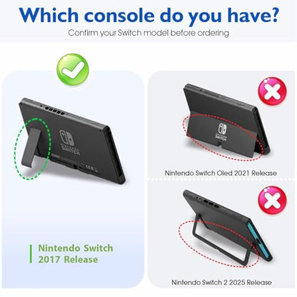 Dockable Case for Nintendo Switch - COMCOOL 3 in 1 Protective Cover Case for Nintendo Switch and Joy-Con Controller with Screen Protector and Thumb grips - Pink and Blue - color: Pink Blue