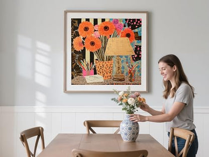 1000 Piece Jigsaw Puzzle for Adults, Artist Desk Puzzle | Oil Painting-Style Artist Desk Scene with Vibrant Art Supplies and Rich Details, 24 x 24 in - color: You Got This!