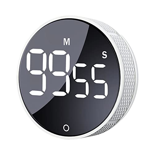 AVINIA Digital Kitchen Timers, Visual timers Large LED Display Magnetic Countdown Countup Timer for Classroom Cooking Fitness Baking Studying Teaching, Easy for Kids and Seniors White - color: White