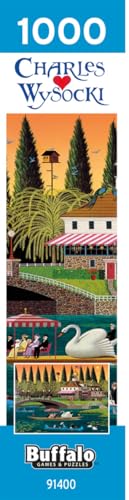 Buffalo Games - Charles Wysocki Pleasant - 1000 Piece Puzzle for Adults | Art by Charles Wysocki, Frameable Art, Made in USA, Recycled Board, Includes Poster, Challenging, intermediate to expert