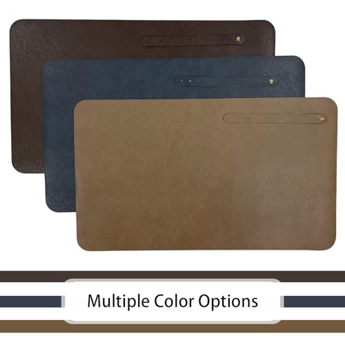 Faux Leather TCG Card Game Playmat, Dark Brown & Black | 13.8"x23.6", Fast Rebound, Waterproof & Easy Clean, Retro Texture with Strap, For MTG FAB, Multi-Function Desk Pad - color: Dark Brown & Black