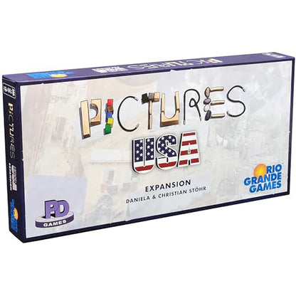 Rio Grande Games Pictures USA Expansion: Family Party Game, 110 USA Photos, Creative Board Game, Ages 8+, 3-5 Players