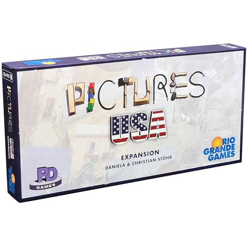 Rio Grande Games Pictures USA Expansion: Family Party Game, 110 USA Photos, Creative Board Game, Ages 8+, 3-5 Players