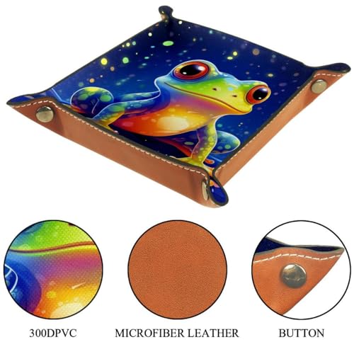 Cute Frog Dice Tray PU Leather Dice Rolling Tray Folding Dice Holder for Dice Games, Like RPG, DND and Other Table Games - color: Multi 4