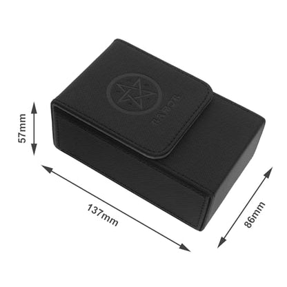 SING F LTD Tarot Card Case Card Deck Box PU Leather Card Storage Box Magnetic Closure Single-Sleeved Cards Box Protect Cards Solid Black