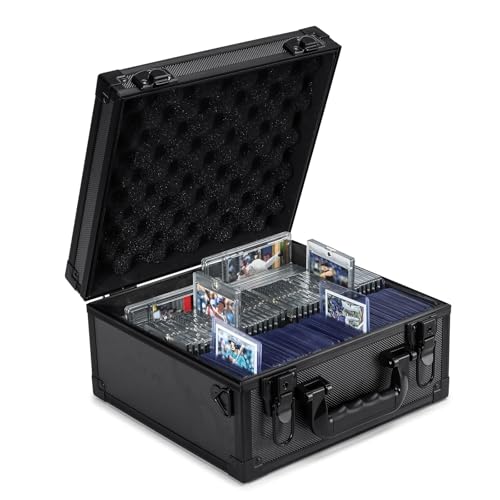 Collectable Trading Card Cases, Toploaders Storage Box, Magnetic Card Storage Hard Cabinet, Graded Card Storage Case, Sports & Trading Collector Storage Box (black) - color: Black, size: Medium