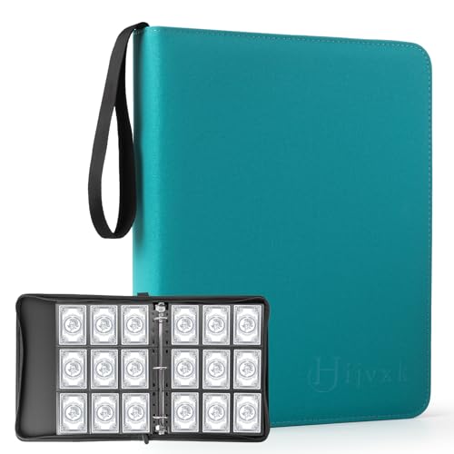 Trading Card Binder, Premium 9 Pocket Double Sided 720 Pocket PU Card Collection Binder,Smooth Wear Resistant & Matte Finish,Top Loader Collector Album for MTG,TCG, Sport Card,Game Cards,Light Blue - color: Light Blue, size: 9 Pocket 720