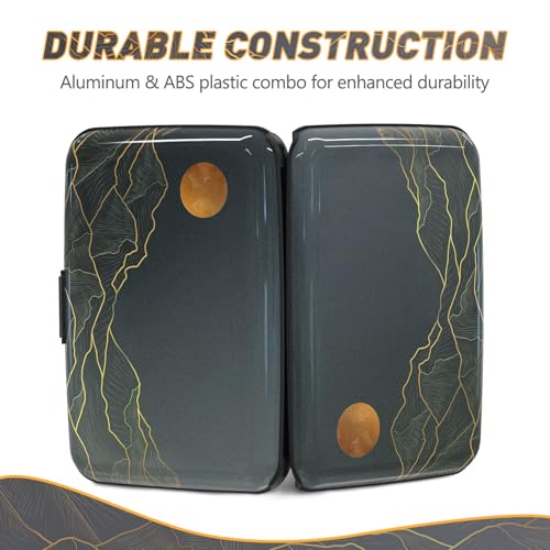 Credit Card Holder, Mini RFID Small Aluminum Card Wallet Business Card Case | Blocking Slim Metal RFID Blocking Front Pocket Wallet Hard Case Durable CC Holder for Men Boy, Cool Abstract Mountain - color: Cool Abstract Mountain