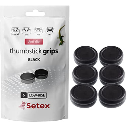 Setex Gecko Grip Thumbstick Grip Covers, PS5, Xbox, Switch, 3 Pair, Black | Microstructured Analog Stick Anti Slip Thumb Grips, Playstation 5, Switch 2, Xbox Controller, Performance Grip Covers Only - color: Black, size: 3 Pair