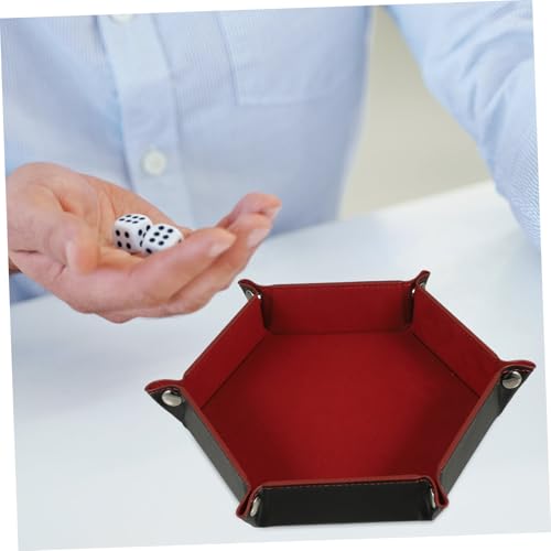Kisangel Folding Pu Dice Storage Case Elegant Dice Tray for Tabletop Games Jewelry Sundries Organizer Chic Design for Living Room Bedroom Game Room Decor