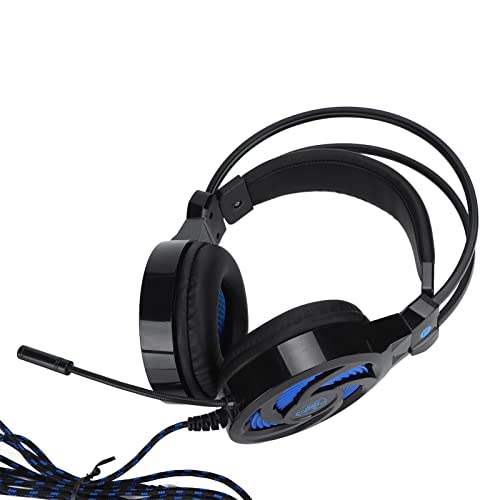 Wired Gaming Headset Comfort Design with Microphone and Volume Control for PC Laptop 40mm Driver Black and Blue
