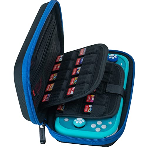 ButterFox Switch 2 Carrying Case for Nintendo Switch 2 Console, Fits Slim Protective Grip Case and 65W Power Bank, With 22 Game Holder and Built-in Stand (Blue/Black, Slim Switch Lite) - color: Blue/Black, size: 5.5 inch Switch Lite