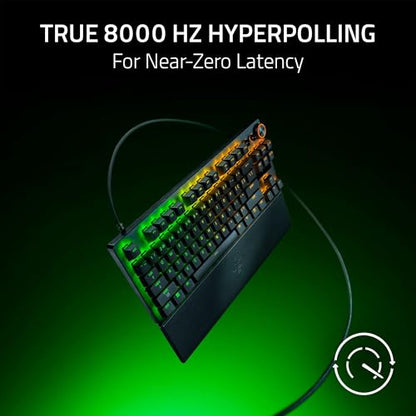Razer Huntsman V3 Pro TKL 8KHz Esports Gaming Keyboard, Black | Analog Optical Switches Gen 2, 8KHz Polling, Razer Snap Tap, Rapid Trigger, Adjustable Actuation, Media Controls - color: Black, size: TKL, style: 8000 Hz Polling