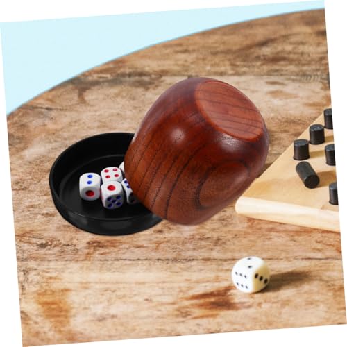 BESPORTBLE Professional Dice Cup Set Box Dice Holder for Shut The Box Game Bar Ktv Wooden Storage Case Rounded Corners