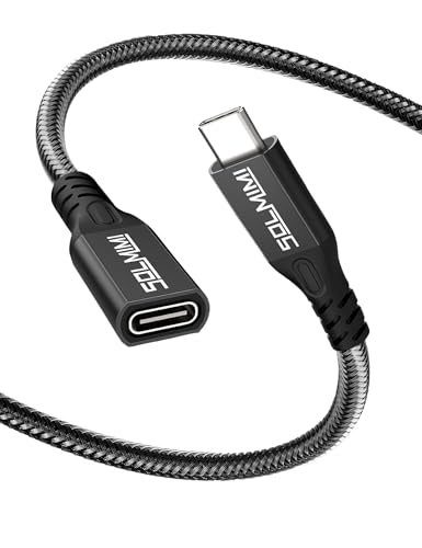 USB C Extension Cable 0.6FT, USB C Male to Female Extender 20Gbps 100W,4K | 4K@60Hz Video, Nylon Braided, Aluminum Alloy Shell, Reinforced joint, USB-C Extender for Laptop, Tablet, SSD, Monitor,phone - size: 0.65FT