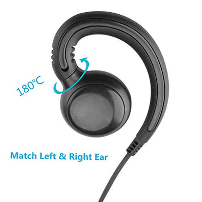 XU2600 C Shape Swivel Earpiece Surveillance Headset PTT/Mic Compatible with Motorola Radio HKLN4599 hkln4604 HKLN4604 - style: C type
