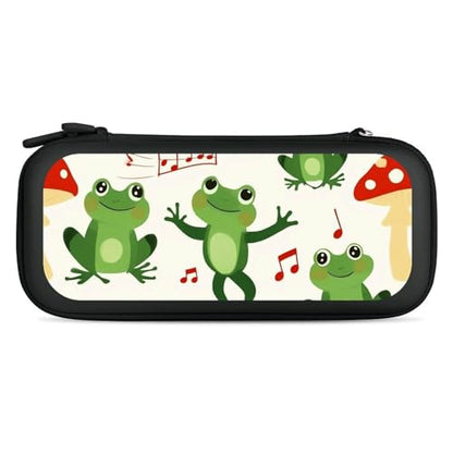 Portable Game Carrying Bag Compatible with Switch, Hard Shell Shockproof Case Cute Frog Mushroom Protective Storage Holder Pouch with 15 Game Cartridges - color: Color(89)