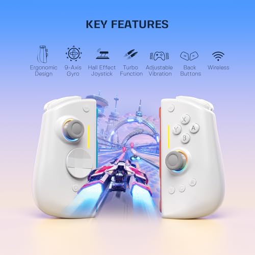 NYXI Hyperion 3 Switch 2 Controller–World's First Third-Party Wireless Controller for Switch 2, 9-Axis Gyro, Hall Effect Joystick, Full Mechanical Buttons, Dual Back Buttons & Adjustable Vibration (White) - color: White