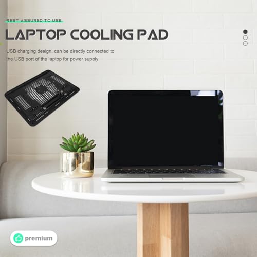 SHERCHPRY Laptop Cooling Pad USB Powered Laptop Cooler Stand with Anti-Slip Feet Air Cooling Ventilation Silent Cooler for and Gaming 12.99 X 9.84 X 0.94 in