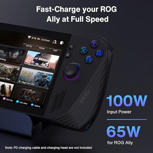 iVANKY Legion Go/ROG Ally X/ROG Ally/Steam Deck Dock with 100W PD Charger, 8-in-1 Hub Docking Station with HDMI 4K@144Hz Gigabit Ethernet, USB-A 3.0 100W Charging USB-C Port for Valve Stream Deck - color: Dark Blue