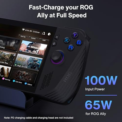 iVANKY Legion Go/ROG Ally X/ROG Ally/Steam Deck Dock with 100W PD Charger, 8-in-1 Hub Docking Station with HDMI 4K@144Hz Gigabit Ethernet, USB-A 3.0 100W Charging USB-C Port for Valve Stream Deck - color: Dark Blue