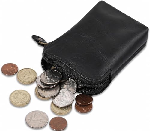 Premium Full-Grain Leather Playing Card Case, Zippered Card Deck Holder for Poker & Bridge Cards, Travel Card Organizer, Secure Multi-Purpose Wallet, Leather Storage Pouch, (Black) - color: Black