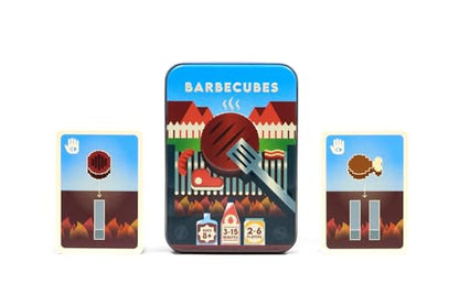 Alley Cat Games Barbecubes, for Ages 6 and Up, 2 to 6 Players | Fast-Paced BBQ Balance Game with Tongs, Stacking Food Pieces, and Elimination Gameplay, Kids, Family, and Game Night Fun