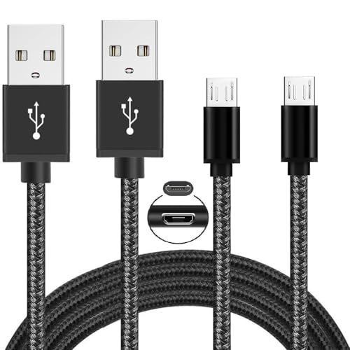 2 PACK 6.6FT PS4 Controller Charging Cable Compatible with Xbox One Controller,PS4 Charger Cord for Playstation-4,PS 4 Slim Pro,Dualshock 4,Fire Stick,Game Accessories Micro-USB Cord for Xbox One S,X - color: Black, size: 2 PACK 6.6FT