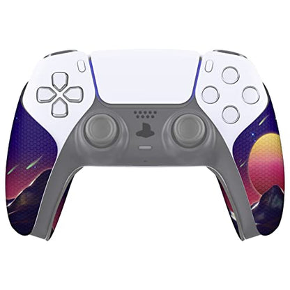 eXtremeRate PlayVital Anti-Skid Sweat-Absorbent Controller Grip for PS5, Professional Textured Soft Rubber Pads Handle Grips - The Cyber Moon - color: The Cyber Moon