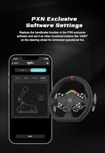 PXN HBS PC Handbrake,16Bit Hall Sensor Linear Sim Handbrake Racing Games Compatible V99 V10 V12 Logitech G25 G27 G29 G920 G923 /T500 T300 usb Handbrake （only for pc）