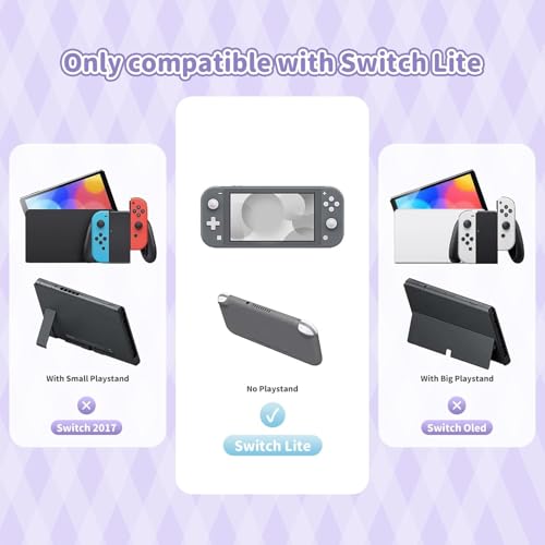 Kuitmor Switch Lite Protective Case,Soft Silicone Protective Shell,Anti-Scratch Protective Cover Case for Switch Lite with 2 Thumb Grip Caps（Purple Kuromi） - color: Purple Kuromi