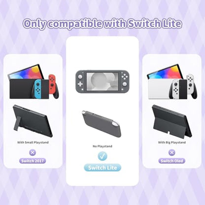 Kuitmor Switch Lite Protective Case,Soft Silicone Protective Shell,Anti-Scratch Protective Cover Case for Switch Lite with 2 Thumb Grip Caps（Purple Kuromi） - color: Purple Kuromi