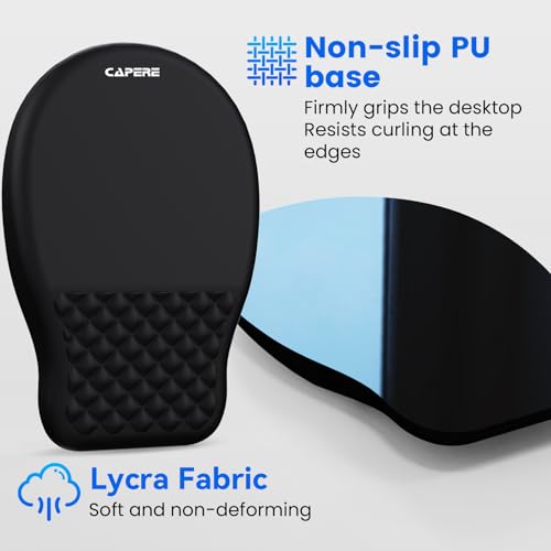 Ergonomic Mouse Pad with Slope Wrist Support & Massage Bulge,Memory Foam Wrist Rest Mousepad for Pain Relief,Non-Slip PU Base for Office & Home,12.3x8.2 Inches,Black