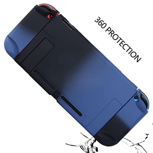 Dockable Case for Nintendo Switch - COMCOOL 3 in 1 Protective Cover Case for Nintendo Switch and Joy-Con Controller with Screen Protector - Blue Black - color: Blue Black