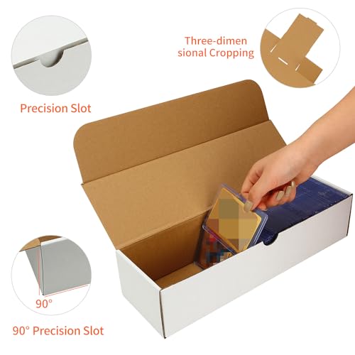 4-Pack • 3200-Count Trading/Gaming Card Box – Fits Toploaders & Sports Cards – Heavy-Duty Cardboard Organizer - size: 4-Pack-White