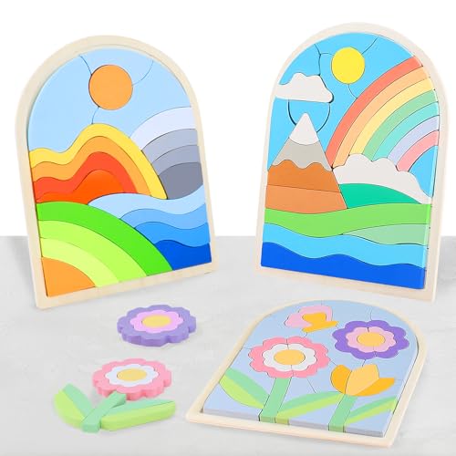Jigsaw for Baby Boys,Wooden Puzzles for Toddlers 3-5,Toddler Puzzles | Boys Girls Birthday Gift for Kids Ages 4-6, Toddler Puzzles Montessori Toys for 3 Year Old, Great Gifts for 3+ Year Olds