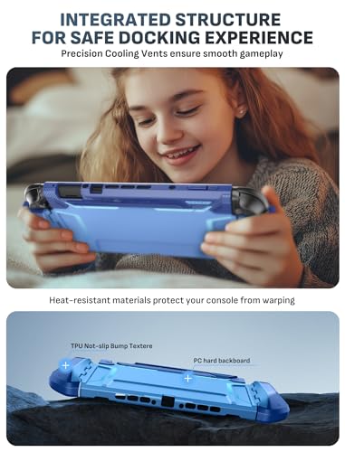 Mumba Blade Series Case for Nintendo Switch 2 [Dock Friendly] [Military-Grade Protection] Switch 2 Grip Protective Cover Shell, Quick-Release Joy-Con, Accessories for Switch 2 Controllers (Blue) - color: Blue