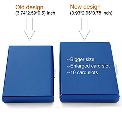 RFID Credit Card Holder Protector Metal Credit Card Wallet Business Card Holder for Men Women Gift Box Package (Blue) - color: 01 Blue