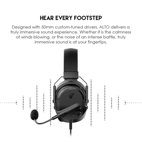FANTECH Alto MH91 Gaming Headset with Detachable Mic, 50mm Drivers, Multi-Platform Compatible, Memory Foam Ear Cushions, in-Line Controls for PC/PS4/XBOX/Switch/Mobile