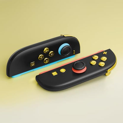 eXtremeRate DIY Replacement Full Set Buttons for Joycon 2, Custom ABXY Direction Keys Dpad + - C Home Capture Release L R ZR ZL Trigger Buttons for Nintendo Switch 2 Controller - Chrome Gold - color: Chrome Gold