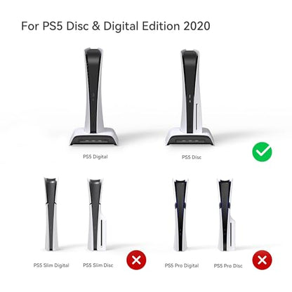 Cooling Station for PS5 Accessories, Vertical Stand with RGB for PS5 Disc & Digital Edition Console, 3-Level Cooling Fan, Dual Controller Charging Stand, Not for PS5 Slim and PS5 Pro