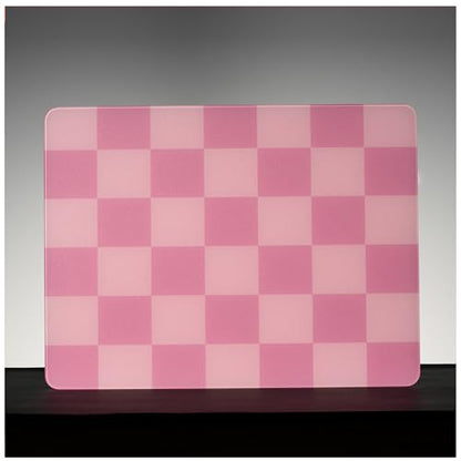Glass Mousepad, XVX Pink Checkerboard Tempered Large Hard Mouse Mat 410mm×310mm, Ultra-Smooth Glass Surface for Speed & Precision Control - color: Pink