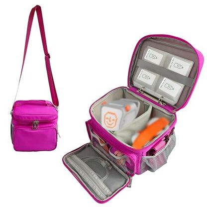 Travel Carrying Case Compatible with Yoto Player Bluetooth Speaker and Headphone Accessories, Card Holder Holds up to 80 Cards with Shoulder Strap, Bag Only (Purple Pink) - color: Purple Pink