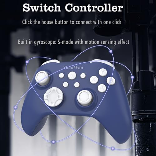 ShanWan Wireless Bluetooth Controller, Gamepad with 2.4G Receiver and Data Charging Cable, Compatible with Windows PC, Android, iOS, iPad, macOS and Switch 2