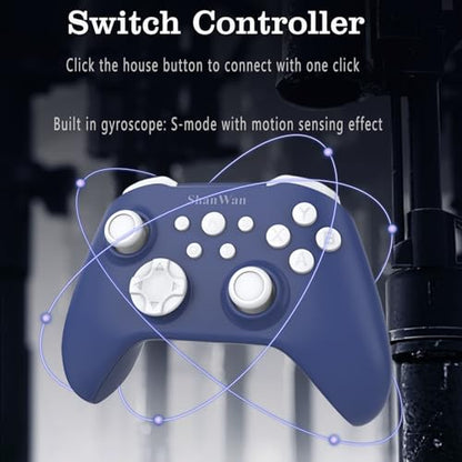 ShanWan Wireless Bluetooth Controller, Gamepad with 2.4G Receiver and Data Charging Cable, Compatible with Windows PC, Android, iOS, iPad, macOS and Switch 2