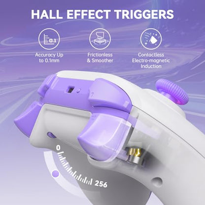 Mytrix Switch Pro Controller with Charging Dock, Wireless Controllers for Nintendo Switch/Switch 2/OLED, Hall Effect Joystick/Trigger, RGB Lighting, Turbo/Macro Button, for PC, iPad - Raiden Design - color: Purple
